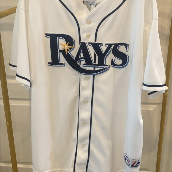 Majestic White Rays Jersey with Blue BJ Upton number 2 - Picture 1 of 4